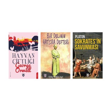 3 Kitap / Sokrates'in Savunması - Bir Delinin Hatıra Defteri - Hayvan Çiftliği - Kolektif